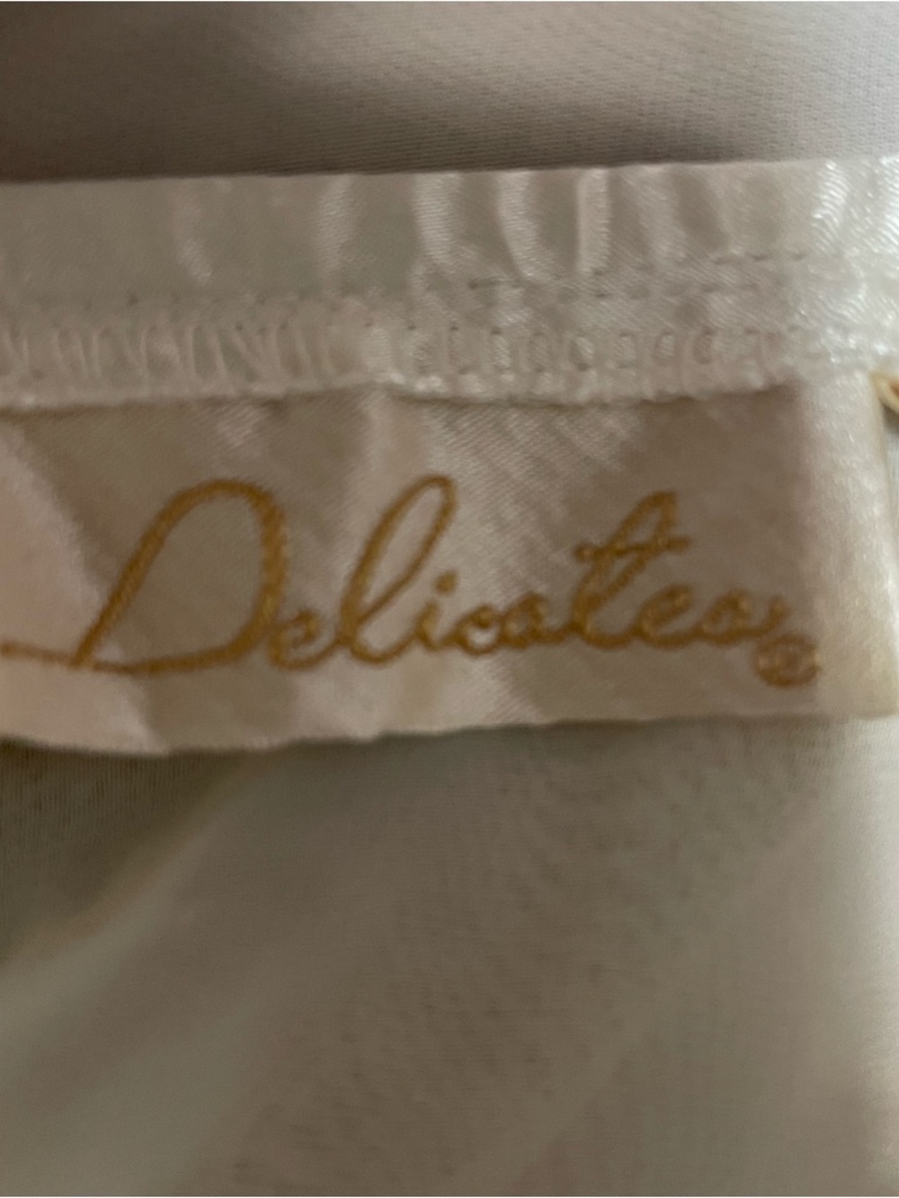 Delicates Vintage Ivory Satin & Chiffon Floral Embroidered Chemise - Picture 4 of 6